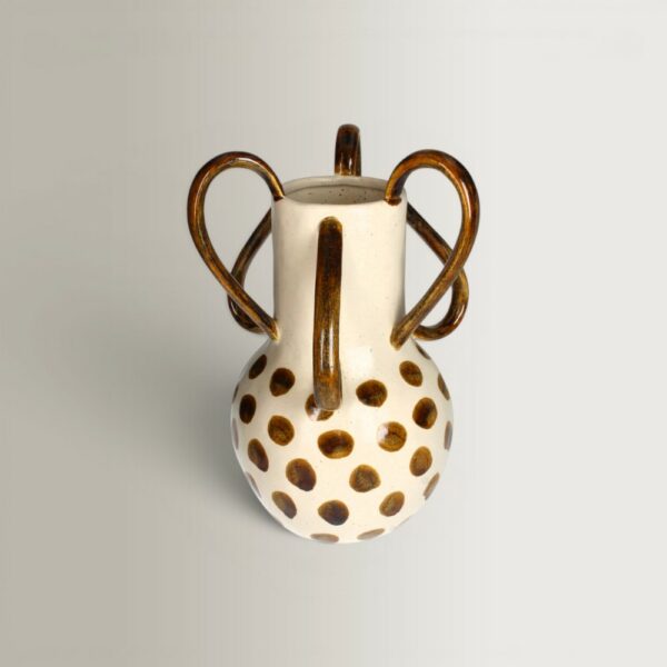 Dots Vase - Stoneware Brown, 22x20x28cm