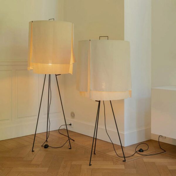 Φωτιστικό Δαπέδου Nomad - Μαύρο/Μπεζ, 60,5x60,5x148,5
