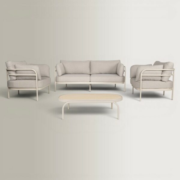 Σετ Vista - Καναπές, Πολυθρόνες και Τραπεζάκι, Μπεζ