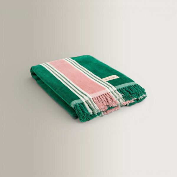 Bistro Beach Towel - Green Stripe, 86x168