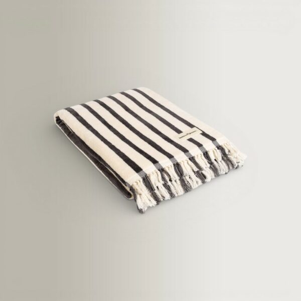 Monaco Beach Towel - Black Stripe, 86×168