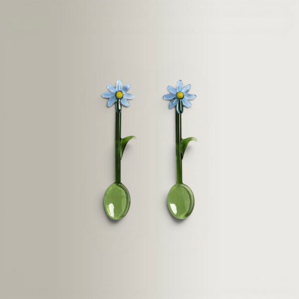 Set of 2 Flora Spoons - Glass, 14x3 x1.5