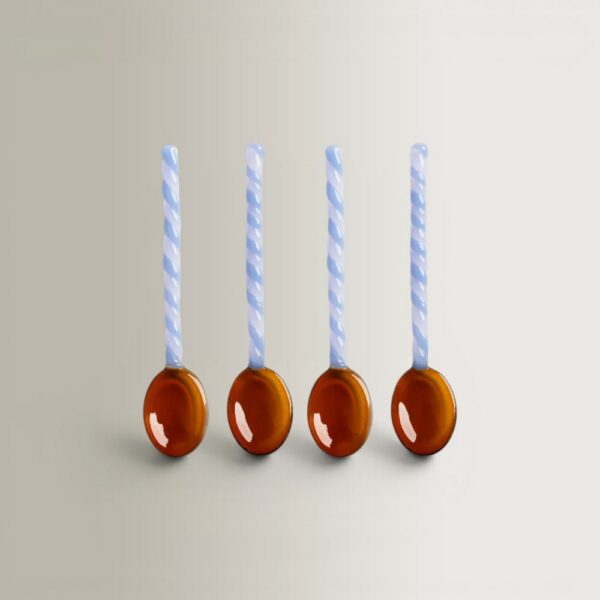 Set of 4 Glass Spoons, 2.5x1x13