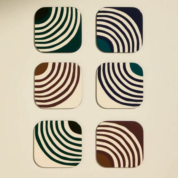 Σετ 6 Σουβέρ Mirage - Multicolour, 9,5x2,3X9,5