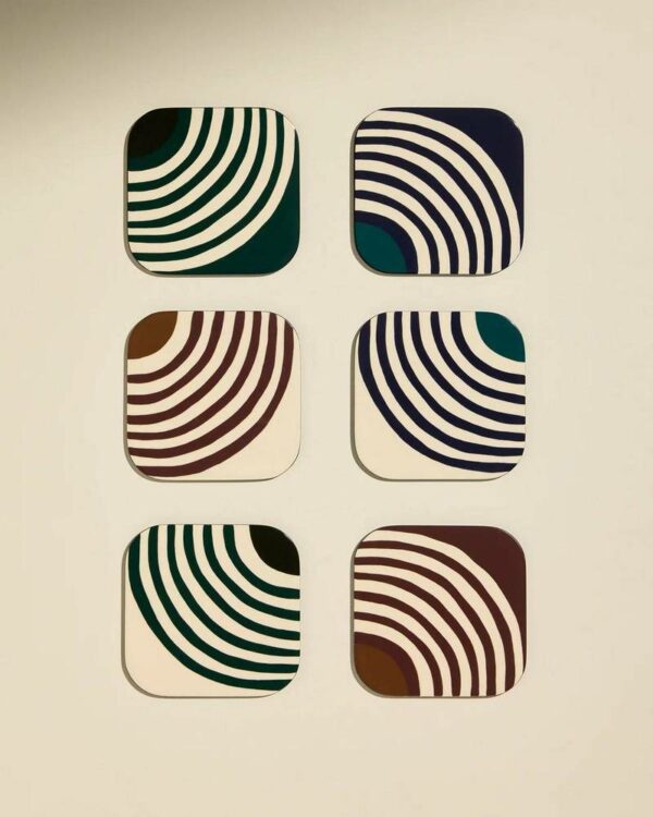 Σετ 6 Σουβέρ Mirage - Multicolour, 9,5x2,3X9,5