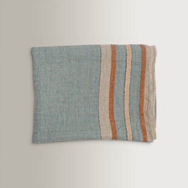 Linen Throw - Blue, 130x160