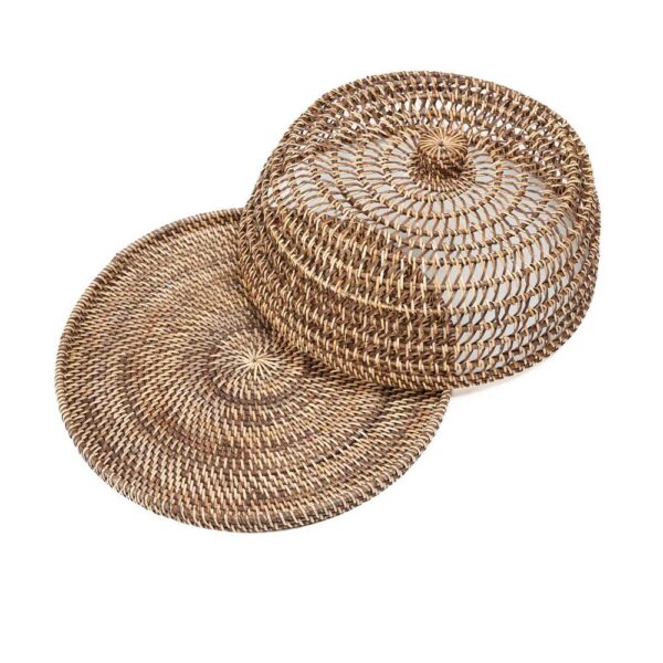 Κάλυμα φαγητού The Rattan L - Καφέ, 27x27x12