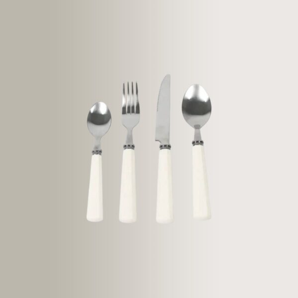 Set of 24 Cutlery Lise - White