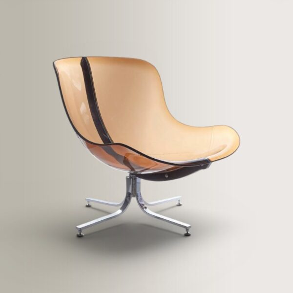 Gloss Armchair - Brown, 84x70.5x79