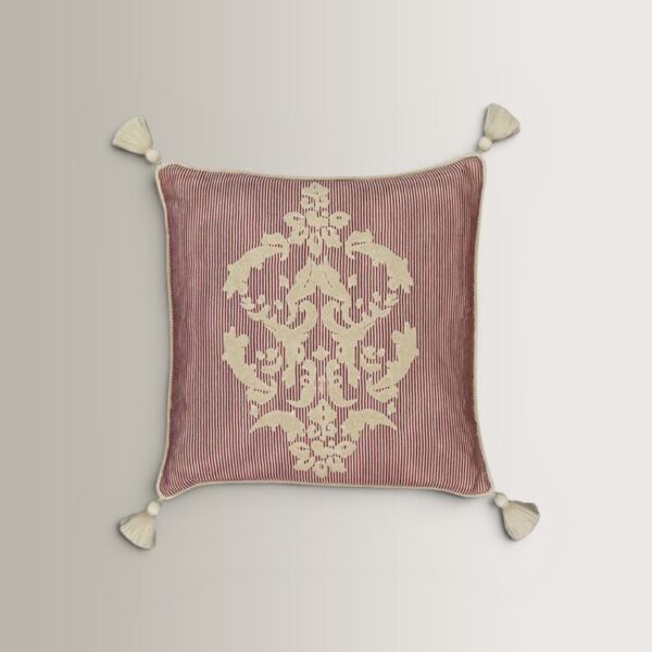 Bourbon Pillow - Striped/Embroidered, 60x60