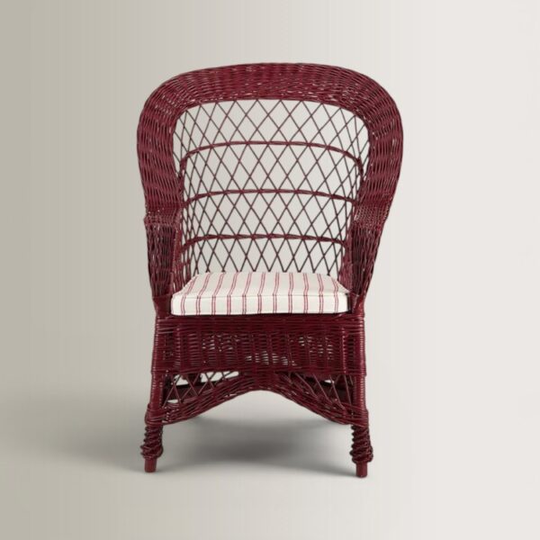 Furnas Wicker Armchair - Burgundy