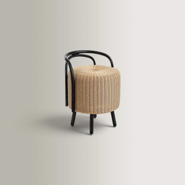 Bangi Black Bamboo Stool Chair