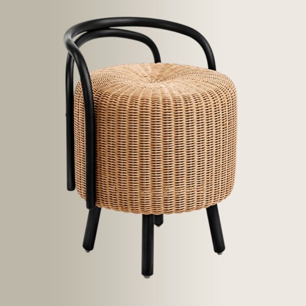 Bangi Black Bamboo Stool Chair