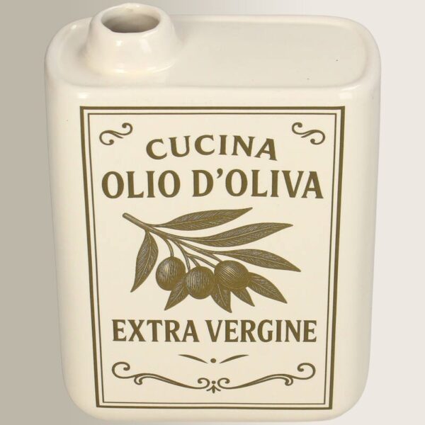 Κεραμικό Δοχείο Λαδιού “Cucina Olio d’Oliva” Εκρού