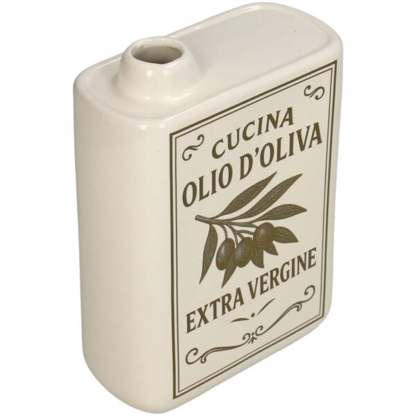 Κεραμικό Δοχείο Λαδιού “Cucina Olio d’Oliva” Εκρού
