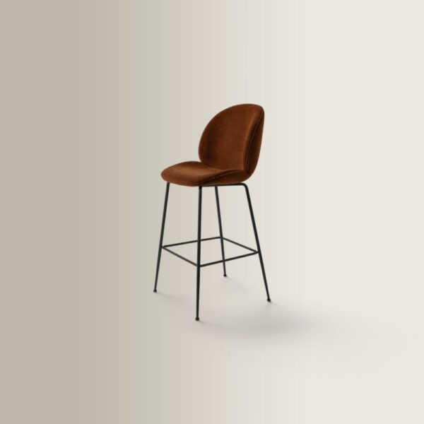 Beetle Stool with Alpaca Upholstery - Brown
