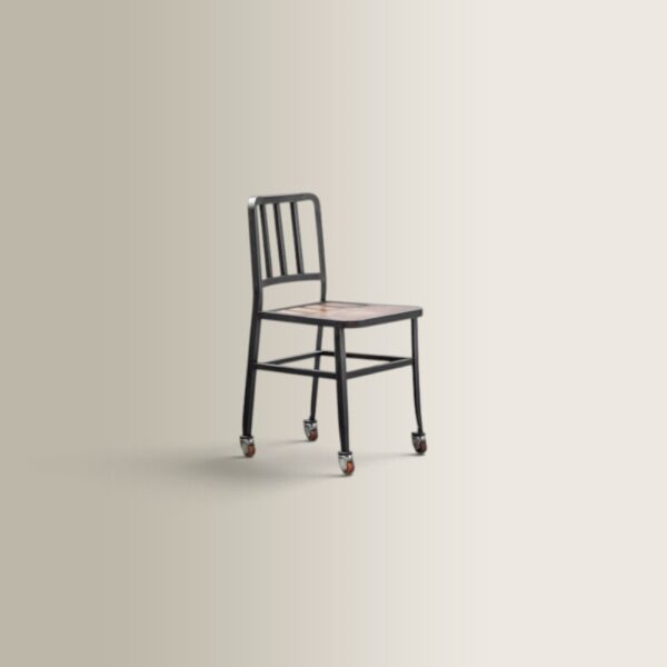 Καρέκλα Metal Chair με ρόδες- Μεταλλικό, 42x50x80