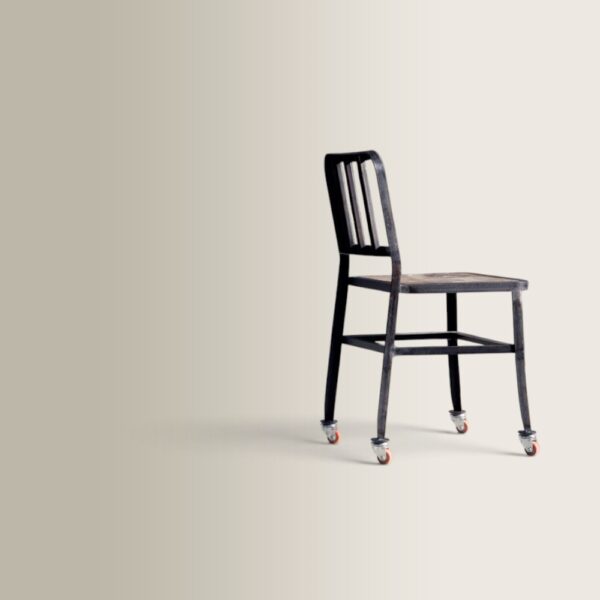 Καρέκλα Metal Chair με ρόδες- Μεταλλικό, 42x50x80