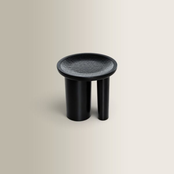 Calix Table - Black Solid Lime Shellac, D50x50