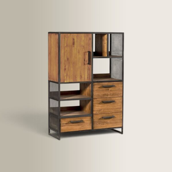 Athena Shelf - Wood/Metal, 98x40x143