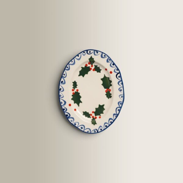 Large Holly Porcelain Plate