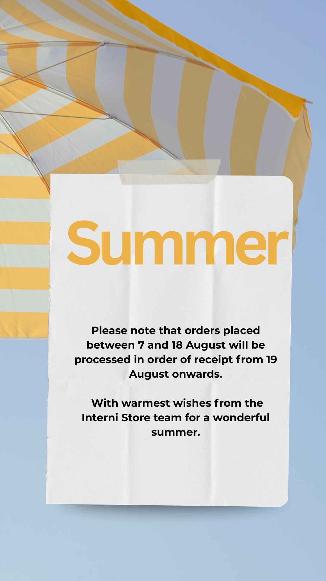 Summer notice